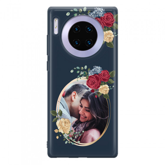 HUAWEI - Mate 30 Pro - Soft Clear Case - Blue Floral Mirror Photo