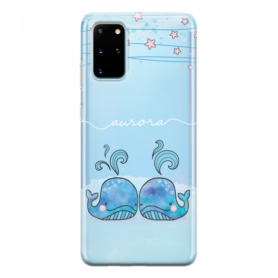 SAMSUNG - Galaxy S20 Plus - Soft Clear Case - Little Whales White