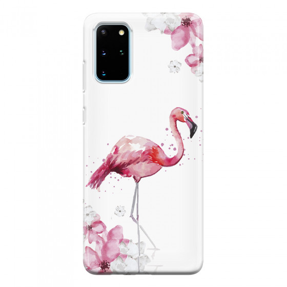 SAMSUNG - Galaxy S20 Plus - Soft Clear Case - Pink Tropes