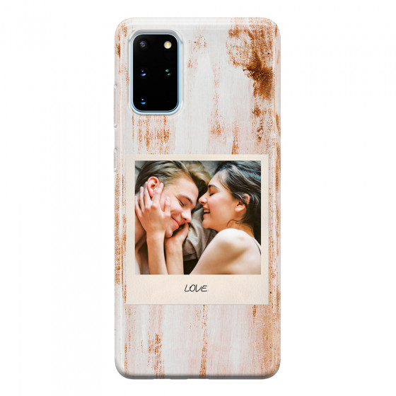SAMSUNG - Galaxy S20 Plus - Soft Clear Case - Wooden Polaroid