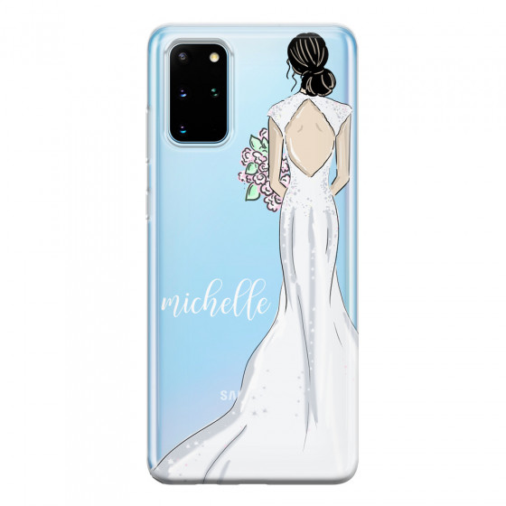 SAMSUNG - Galaxy S20 - Soft Clear Case - Bride To Be Blackhair