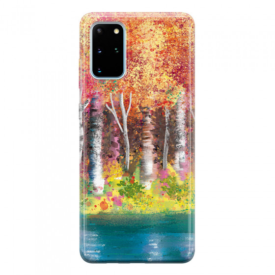 SAMSUNG - Galaxy S20 - Soft Clear Case - Calm Birch Trees