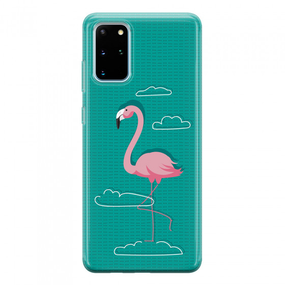 SAMSUNG - Galaxy S20 - Soft Clear Case - Cartoon Flamingo