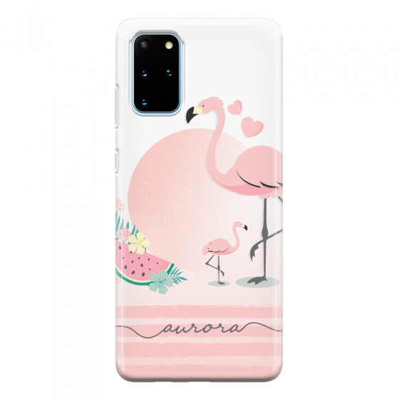 SAMSUNG - Galaxy S20 - Soft Clear Case - Flamingo Vibes Handwritten