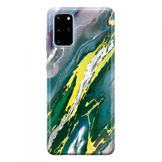 SAMSUNG - Galaxy S20 - Soft Clear Case - Marble Rainforest Green