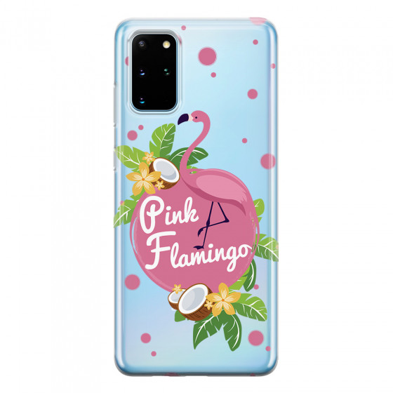 SAMSUNG - Galaxy S20 - Soft Clear Case - Pink Flamingo