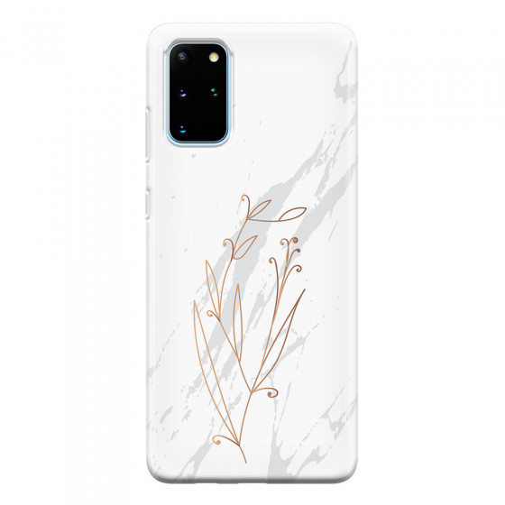 SAMSUNG - Galaxy S20 - Soft Clear Case - White Marble Flowers