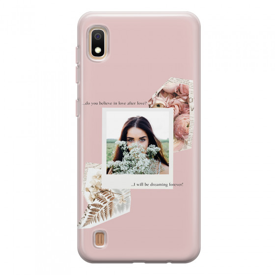 SAMSUNG - Galaxy A10 - Soft Clear Case - Vintage Pink Collage Phone Case