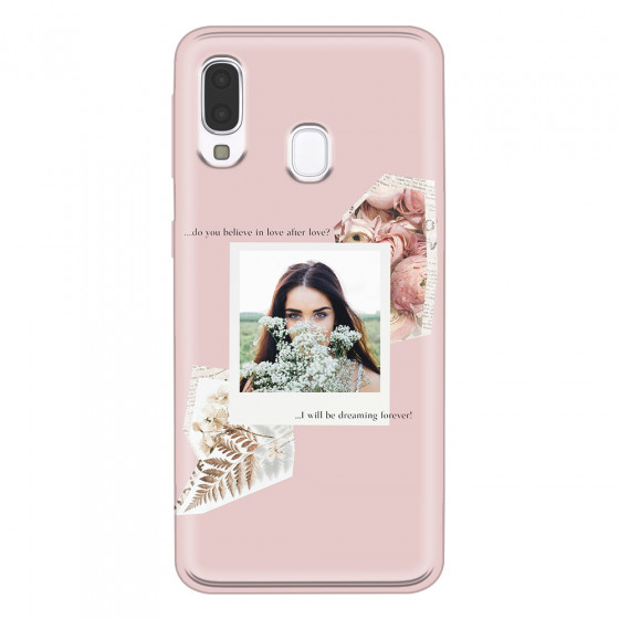 SAMSUNG - Galaxy A40 - Soft Clear Case - Vintage Pink Collage Phone Case