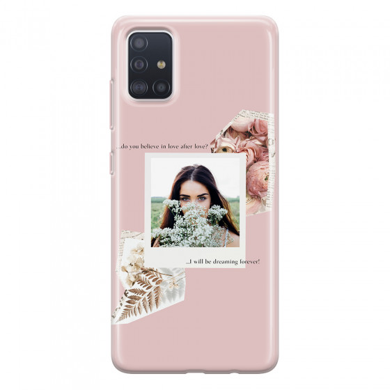 SAMSUNG - Galaxy A71 - Soft Clear Case - Vintage Pink Collage Phone Case