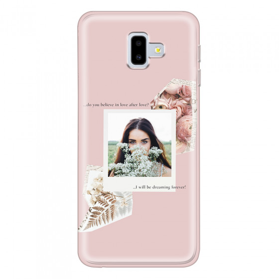 SAMSUNG - Galaxy J6 Plus 2018 - Soft Clear Case - Vintage Pink Collage Phone Case