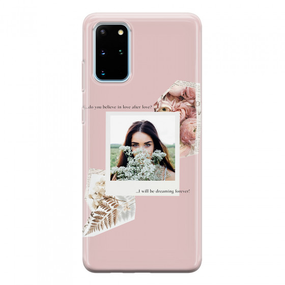 SAMSUNG - Galaxy S20 - Soft Clear Case - Vintage Pink Collage Phone Case