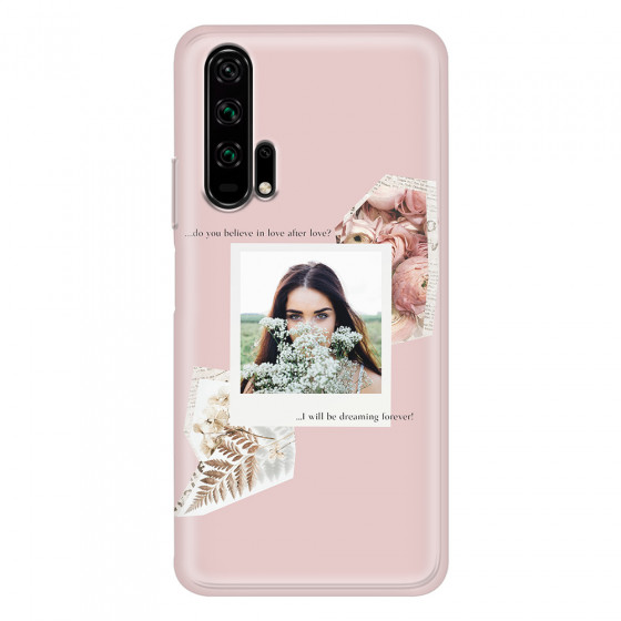HONOR - Honor 20 Pro - Soft Clear Case - Vintage Pink Collage Phone Case