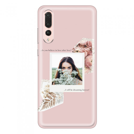 HUAWEI - P20 Pro - Soft Clear Case - Vintage Pink Collage Phone Case