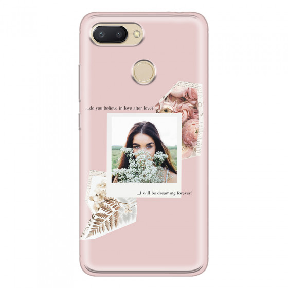 XIAOMI - Redmi 6 - Soft Clear Case - Vintage Pink Collage Phone Case