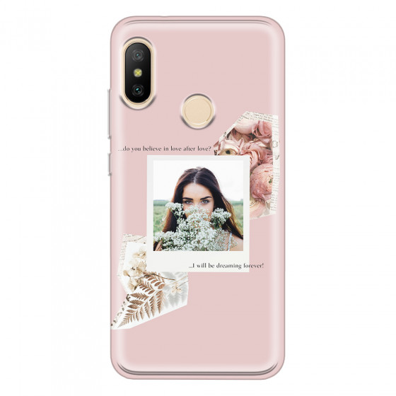 XIAOMI - Mi A2 Lite - Soft Clear Case - Vintage Pink Collage Phone Case