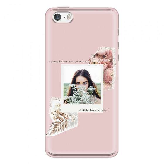 APPLE - iPhone 5S/SE - Soft Clear Case - Vintage Pink Collage Phone Case