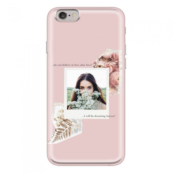 APPLE - iPhone 6S Plus - Soft Clear Case - Vintage Pink Collage Phone Case