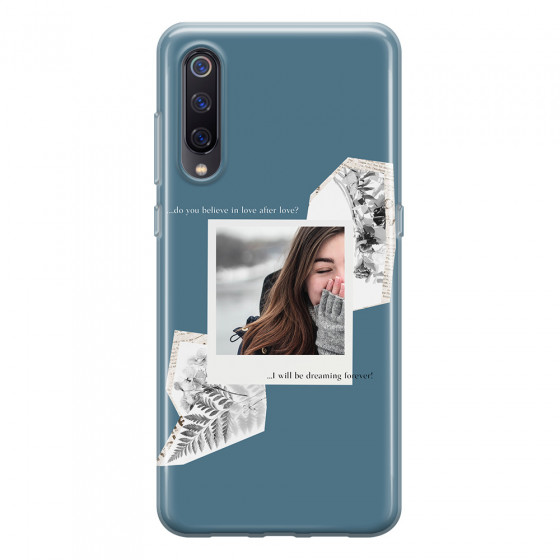 XIAOMI - Mi 9 - Soft Clear Case - Vintage Blue Collage Phone Case
