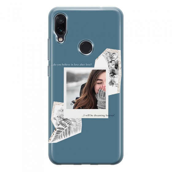 XIAOMI - Redmi Note 7/7 Pro - Soft Clear Case - Vintage Blue Collage Phone Case
