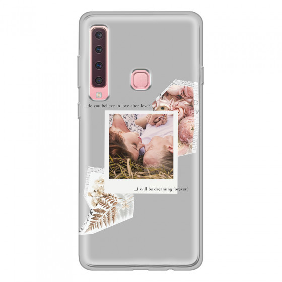 SAMSUNG - Galaxy A9 2018 - Soft Clear Case - Vintage Grey Collage Phone Case