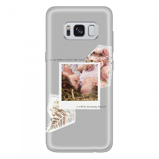 SAMSUNG - Galaxy S8 - Soft Clear Case - Vintage Grey Collage Phone Case