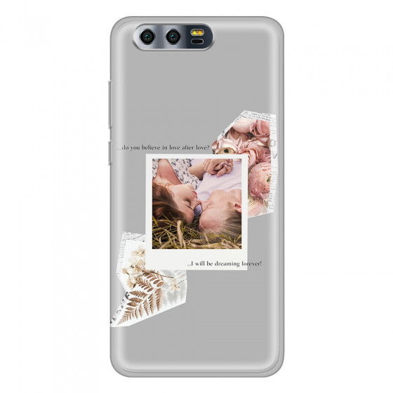 HONOR - Honor 9 - Soft Clear Case - Vintage Grey Collage Phone Case