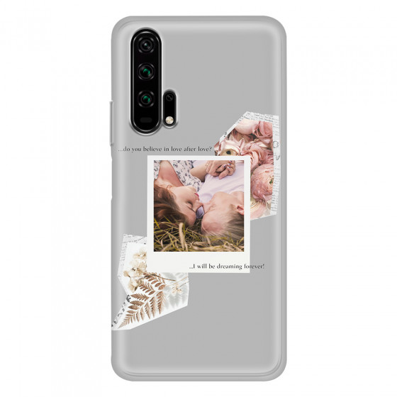 HONOR - Honor 20 Pro - Soft Clear Case - Vintage Grey Collage Phone Case