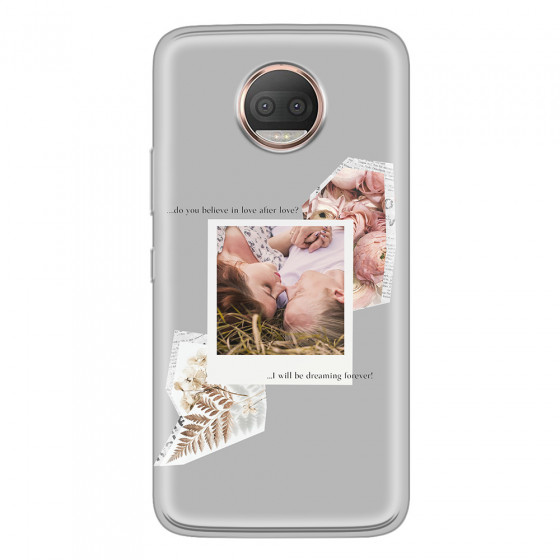 MOTOROLA by LENOVO - Moto G5s Plus - Soft Clear Case - Vintage Grey Collage Phone Case