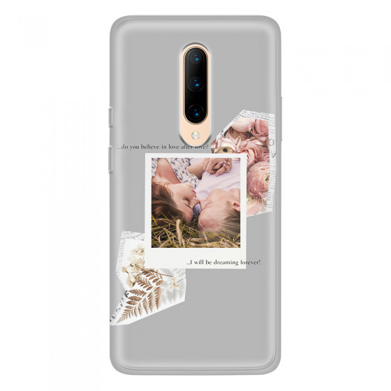 ONEPLUS - OnePlus 7 Pro - Soft Clear Case - Vintage Grey Collage Phone Case