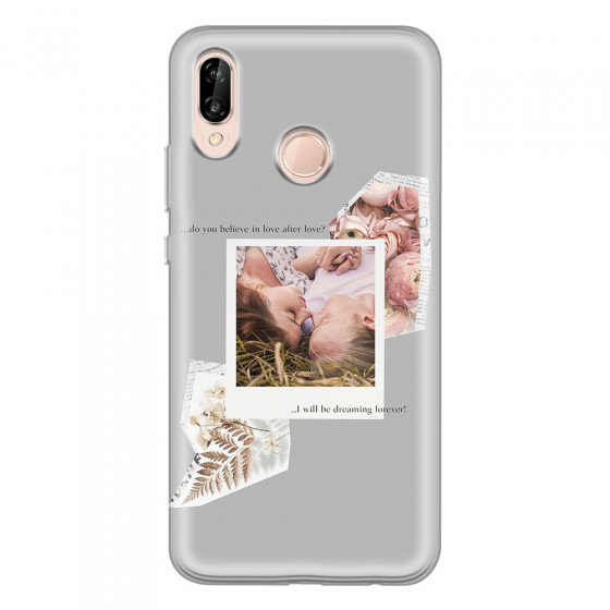 HUAWEI - P20 Lite - Soft Clear Case - Vintage Grey Collage Phone Case