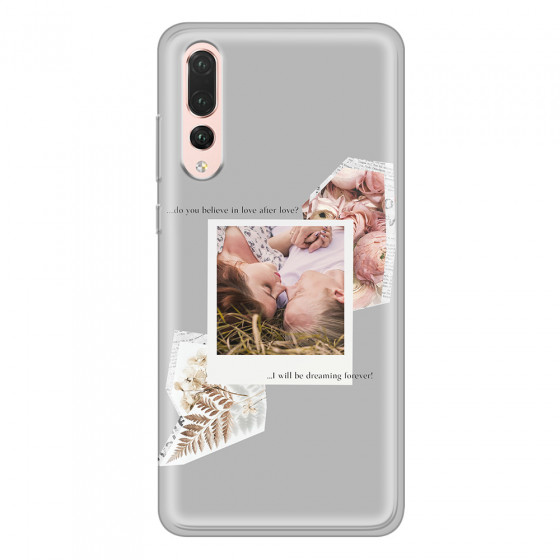 HUAWEI - P20 Pro - Soft Clear Case - Vintage Grey Collage Phone Case