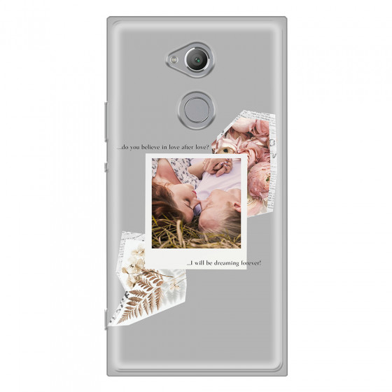 SONY - Sony Xperia XA2 Ultra - Soft Clear Case - Vintage Grey Collage Phone Case