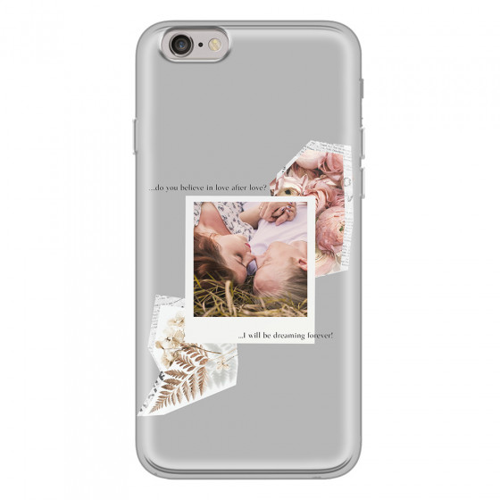 APPLE - iPhone 6S Plus - Soft Clear Case - Vintage Grey Collage Phone Case