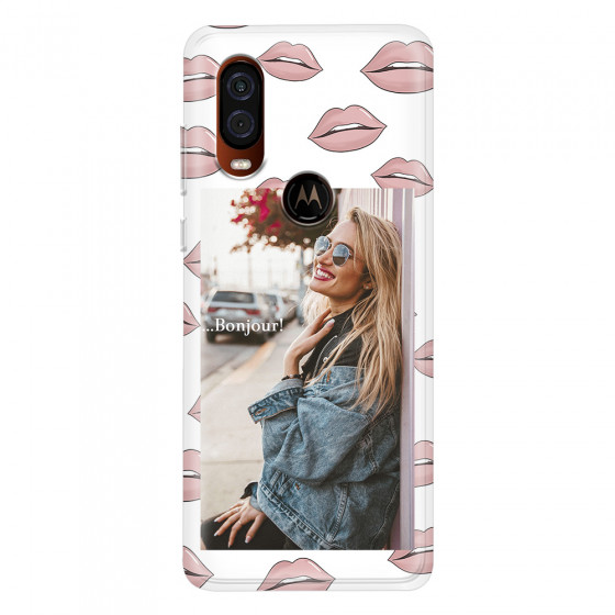 MOTOROLA by LENOVO - Moto One Vision - Soft Clear Case - Teenage Kiss Phone Case