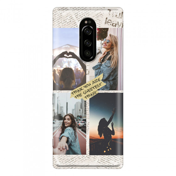 SONY - Sony Xperia 1 - Soft Clear Case - Newspaper Vibes Phone Case