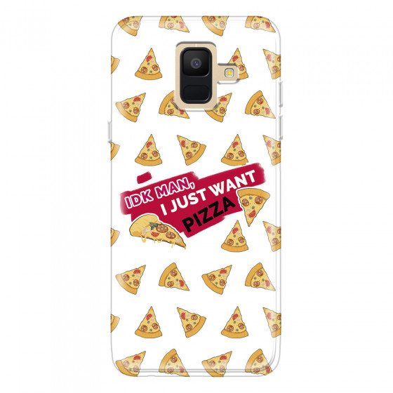 SAMSUNG - Galaxy A6 2018 - Soft Clear Case - Want Pizza Men Phone Case