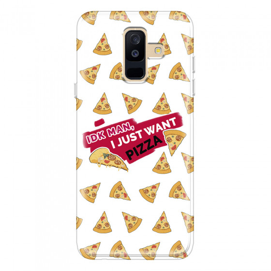 SAMSUNG - Galaxy A6 Plus 2018 - Soft Clear Case - Want Pizza Men Phone Case
