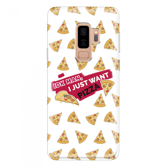 SAMSUNG - Galaxy S9 Plus 2018 - Soft Clear Case - Want Pizza Men Phone Case