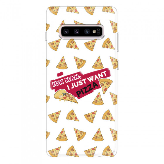 SAMSUNG - Galaxy S10 - Soft Clear Case - Want Pizza Men Phone Case