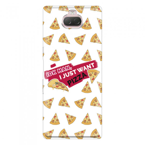 SONY - Sony Xperia 10 - Soft Clear Case - Want Pizza Men Phone Case