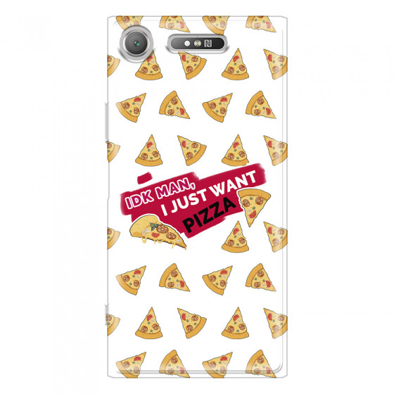 SONY - Sony Xperia XZ1 - Soft Clear Case - Want Pizza Men Phone Case