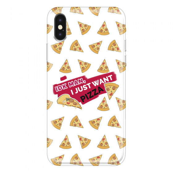 APPLE - iPhone XS Max - Soft Clear Case - Want Pizza Men Phone Case
