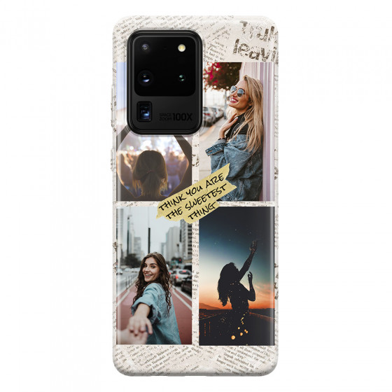 SAMSUNG - Galaxy S20 Ultra - Soft Clear Case - Newspaper Vibes Phone Case