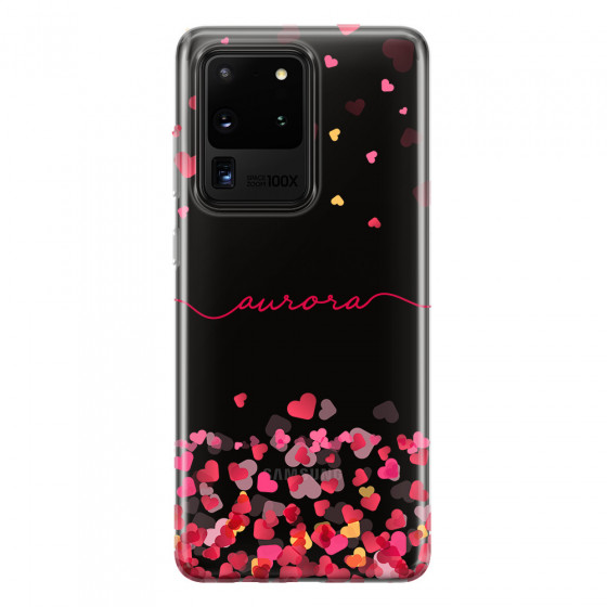 SAMSUNG - Galaxy S20 Ultra - Soft Clear Case - Scattered Hearts