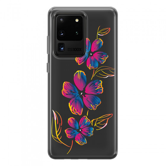 SAMSUNG - Galaxy S20 Ultra - Soft Clear Case - Spring Flowers In The Dark