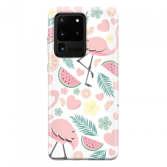 SAMSUNG - Galaxy S20 Ultra - Soft Clear Case - Tropical Flamingo III