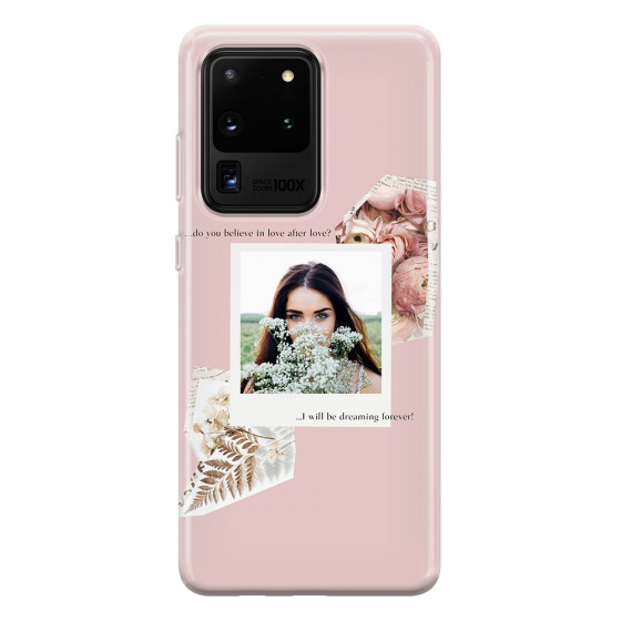 SAMSUNG - Galaxy S20 Ultra - Soft Clear Case - Vintage Pink Collage Phone Case