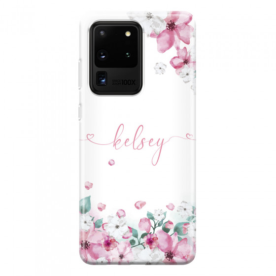 SAMSUNG - Galaxy S20 Ultra - Soft Clear Case - Watercolor Flowers Handwritten