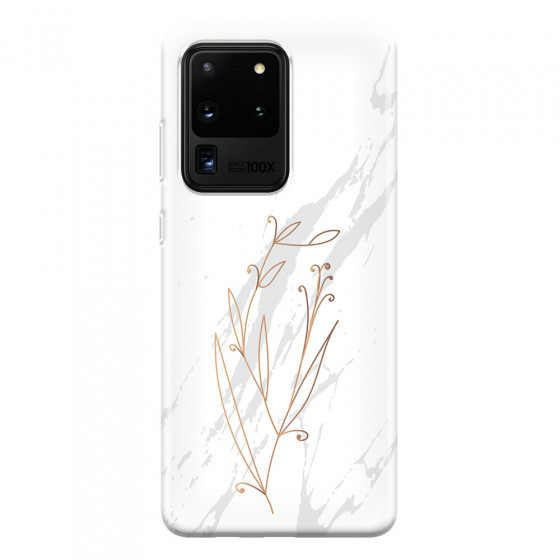 SAMSUNG - Galaxy S20 Ultra - Soft Clear Case - White Marble Flowers
